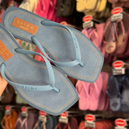 Chinelo de Dedo Arezzo Azul Jeans Square Brizza Z190270063