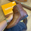 Bota Coturno Beira Rio Boho Chic Pinos Dourados