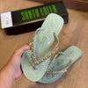 Sandália Santa Lolla Flip Flop Corrente Dourada 0106.0D67