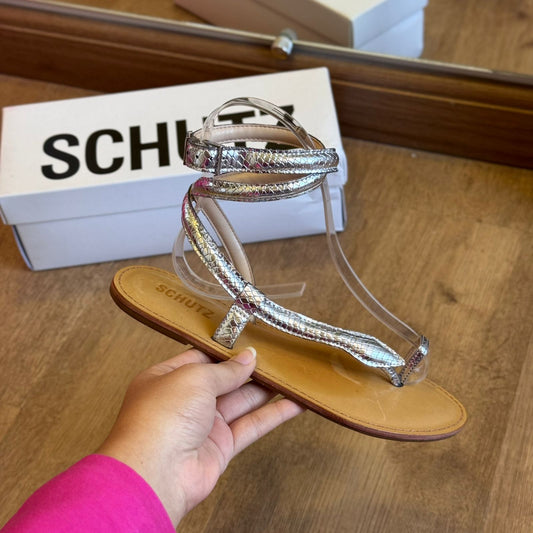 Sandália Schutz Rasteira Metalizada S042370334