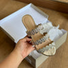 Sandália Arezzo Rasteira com Tiras Brilhosas A044854170