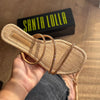 Rasteira Santa Lolla Bico Quadrado Tiras Manta Cristal 01F7.3C95.02DB