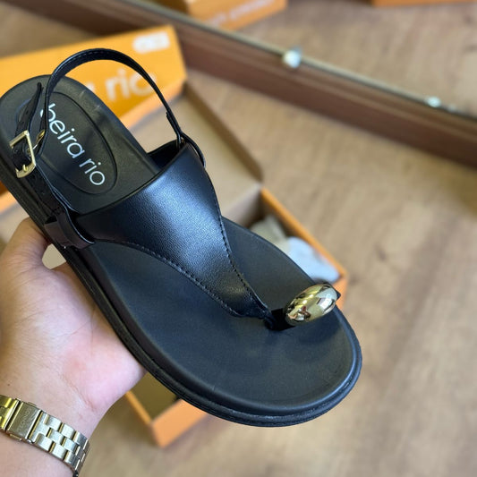 Sandália Beira Rio Detalhe Dourado 8513.113
