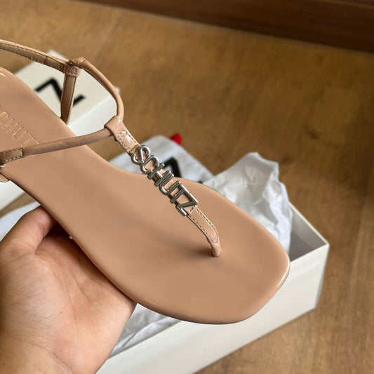 Sandália Schutz Rasteira Crystal Schutz Logo S011680089