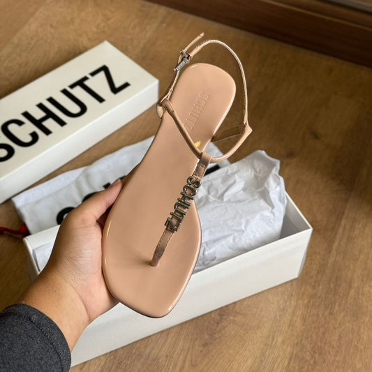 Sandália Schutz Rasteira Crystal Schutz Logo S011680089