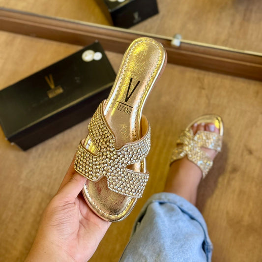 Sandália Rasteira Vizzano Cravejada 6371.1105