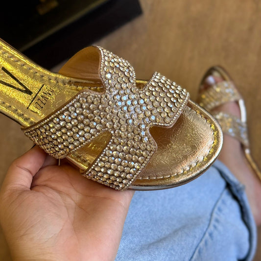 Sandália Rasteira Vizzano Cravejada 6371.1105