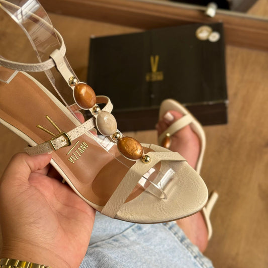 Sandália Salto Vizzano Detalhe Pedrarias  6249.1017
