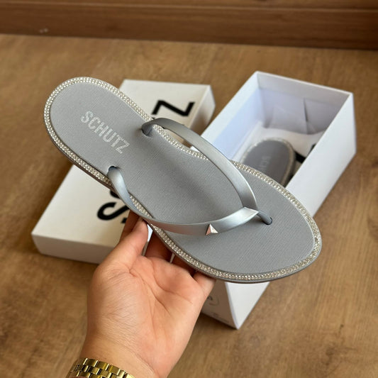 Chinelo Schutz Jelly Detalhe Dourado S225930001