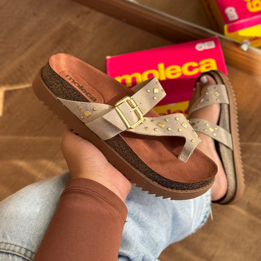 Sandália Moleca Detalhe Dourado 5500.120