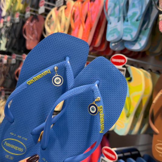Havaianas Slim Square Logo Pop Up + Pin Olho Grego Pendurado