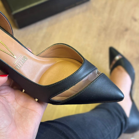 Scarpin Vizzano Salto Baixo Tira Transparente 1122.896