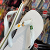 Havaianas Brasil (Branco) + Pin Caramelo + Pin Chopp + Pin Brasil Logo