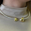 Conjunto Colar Pulseira Cravejado Zircônia Coração Liso