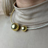 Conjunto Colar Pulseira Cravejado Zircônia Bola Lisa