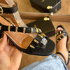 Sandália Vizzano Salto Bloco Detalhes Dourado 6428.159