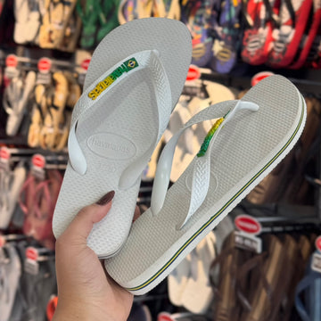 Havaianas Brasil (Branco) + Placa Logo Brasilize