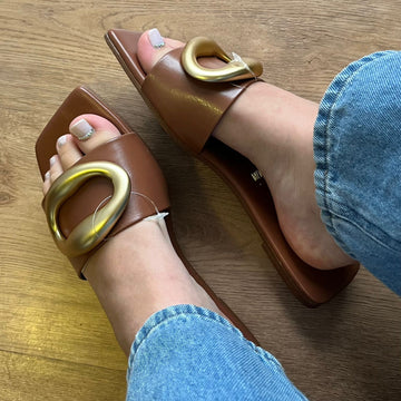 Sandália Vizzano Rasteirinha Detalhe Dourado 6553.101.29918