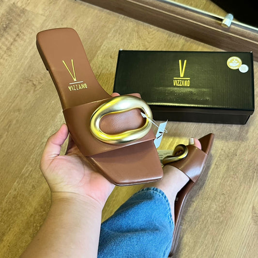 Sandália Vizzano Rasteirinha Detalhe Dourado 6553.101.29918