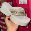 Tamanco Arezzo Flatform Lulu Lettering Strass Z190370032