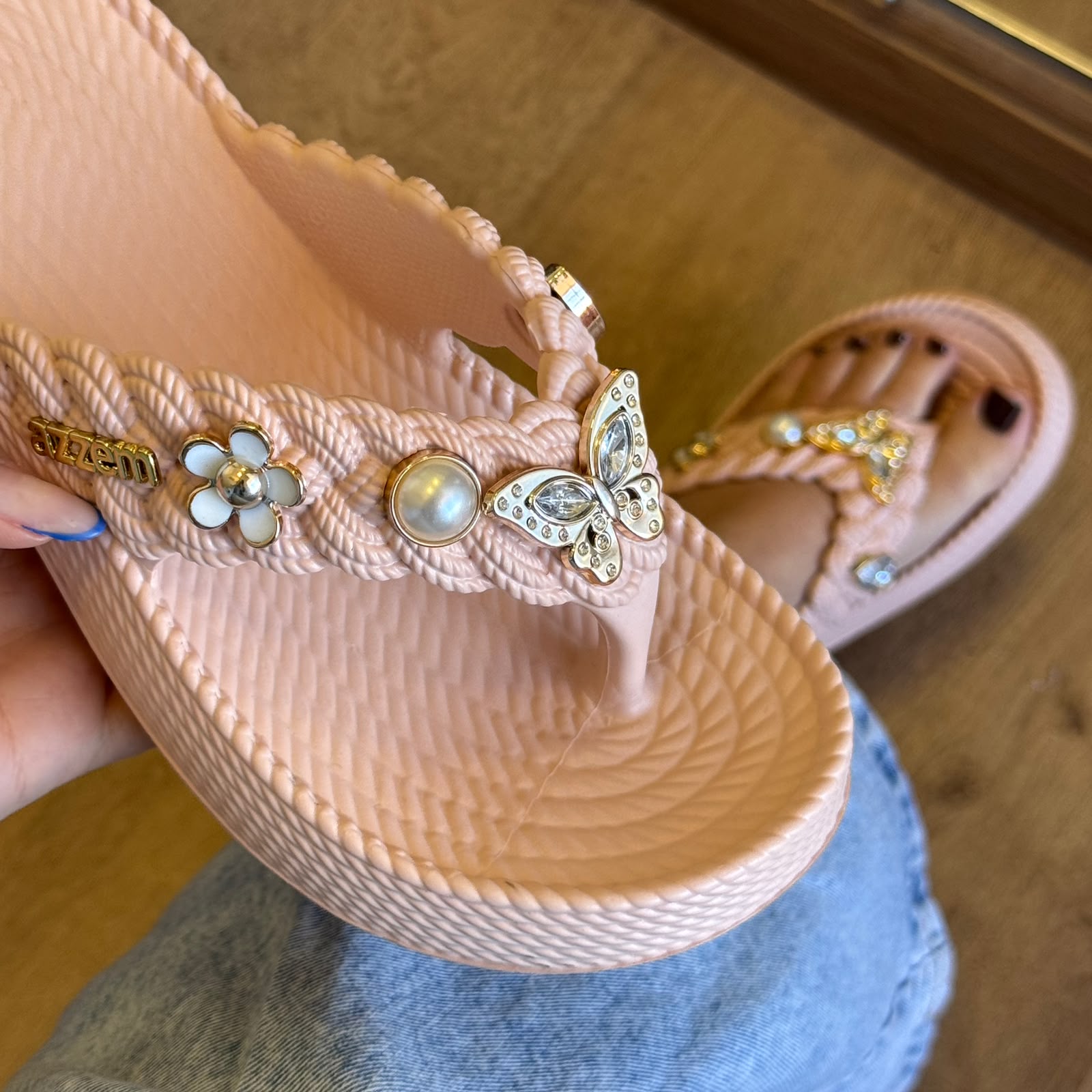 Flatform Azzem Botons Borboletas - Rose