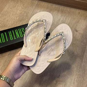 Sandália Santa Lolla Flip Flop Corrente Dourada 0106.0D67