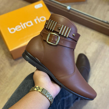 Bota Coturno Beira Rio Boho Chic Pinos Dourados